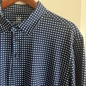 Mizzen+Main Blue and White Polo Shirt